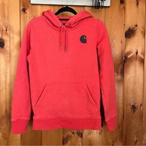 Carhartt Women's Red Hooded Pullover Sweatshirt